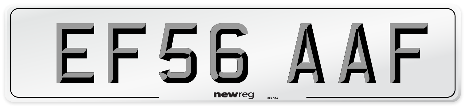 EF56 AAF Number Plate from New Reg